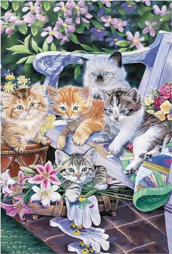 100 Teile Puzzles für Kinder Katze Puzzle für Erwachsene, Nette Kätzchen Gruppe Katze Puzzle 100, 100 Teile Kinder Puzzles Perfekte Gartenbuddies 100 Teile Puzzles von CHengQiSM