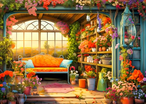 1000 Teile Puzzle für Erwachsene Blumenhaus-Puzzles für Erwachsene 1000 Teile Gewächshaus-Puzzle-Puzzles 1000 Teile Gemütliche Blumenkabine 1000-Stück-Puzzle-Blume-Schuppen Puzzle 1000 Teile von CHengQiSM