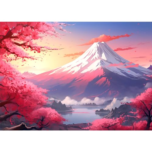 1000 Teile Puzzle für Erwachsene - Eisberg Sakura Puzzle 1000 Teile Kirschblüten Puzzles für Erwachsene 1000 Teile Mount Fuji Ölgemälde Puzzle 1000 Teile Puzzle von CHengQiSM