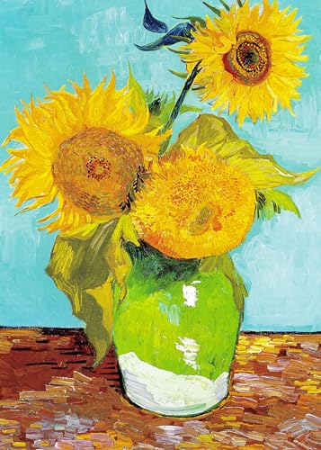 1000 Teile Puzzles Für Erwachsene-DREI Sonnenblumen Puzzles Für Erwachsene 1000 Stücke Vincent Van Gogh Galerie Puzzles für Erwachsene Puzzle Berühmte Malerei 1000 Teile Puzzles von CHengQiSM