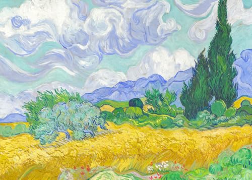 1000 Teile Puzzles Für Erwachsene-Weizenfeld mit Zypressen Puzzles Für Erwachsene 1000 Teile Vincent Van Gogh Galerie Puzzles für Erwachsene Puzzle Berühmte Malerei 1000 Teile Puzzles Für Erwachsene von CHengQiSM