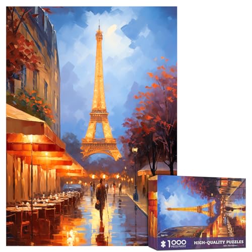 1000 Teile Puzzles für Erwachsene-Das Paris Tower Puzzle Puzzle 1000 Teile Eiffelturm Puzzles für Erwachsene 1000 Teile Paris Nachtansicht Ölgemälde Puzzle 1000 Teile für Erwachsene von CHengQiSM