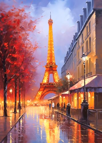 1000 Teile Puzzles für Erwachsene-Paris Straße Puzzle Puzzle 1000 Teile Eiffelturm Puzzles für Erwachsene 1000 Teile Paris Nachtansicht Ölgemälde Puzzle 1000 Teile für Erwachsene von CHengQiSM