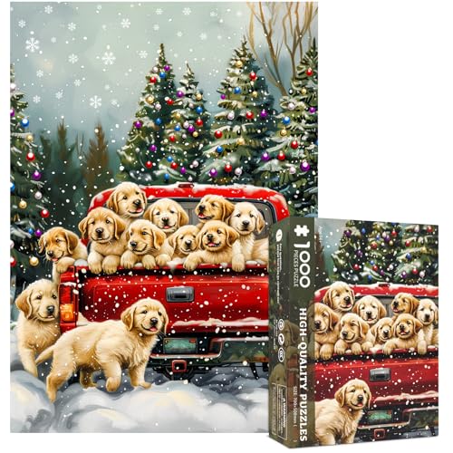 2024 Weihnachten Puzzle Puzzles 1000 Teile für Erwachsene-Hundeweihnacht Weihnachtspuzzle Erwachsene 1000 Teile Puzzles 2024 Weihnachten Puzzles 1000 Teile für Erwachsene Festival Puzzle von CHengQiSM