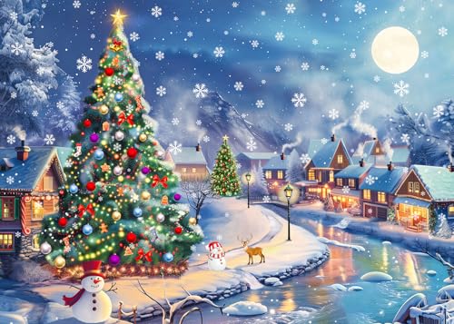 2024 Weihnachten Puzzle Puzzles 1000 Teile für Erwachsene-Weihnachtsschneedorf Weihnachtspuzzle Erwachsene 1000 Teile Puzzles 2024 Weihnachten Puzzles 1000 Teile für Erwachsene Festival Puzzle von CHengQiSM