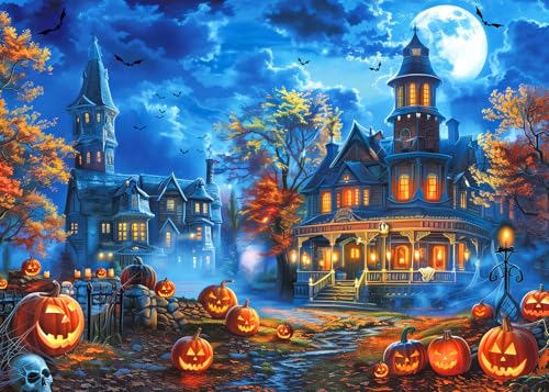 Glückliches Halloween 1000 Teile Puzzle für Erwachsene-Halloween Haus Halloween Puzzle 1000 Teile Puzzle für Erwachsene Halloween Szene Puzzles für Erwachsene Halloween Puzzle 1000 Teile Halloween von CHengQiSM