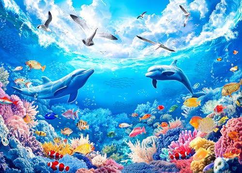 Puzzle 1000 Teile-Koralle Delphin Puzzles für Erwachsene Tier Puzzel Ozean Szene Puzzles für Erwachsene Teens Kinder Interaktives Spielzeug Gehirn Teaser Puzzle 1000 Teile-Koralle Delphin Puzzles für Erwachsene Tier Puzzel Ozean Szene Puzzles für Erwachsene Teens Kinder Interaktives Spielzeug Gehirn Teaser von CHengQiSM