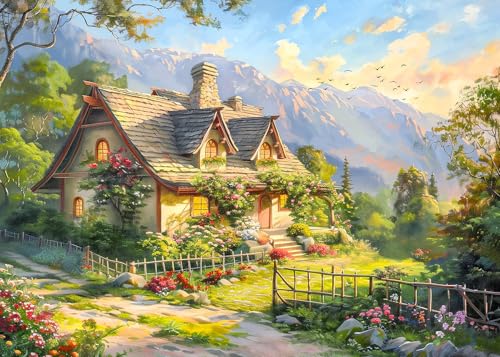 Puzzle 1000 Teile-Spring Cottage Puzzles für Erwachsene Landschaft Puzzel Natürliche Szene Puzzles für Erwachsene Teens Kinder Interaktives Spielzeug Gehirn Teaser Puzzle 1000 Teile-Spring Cottage Puzzles für Erwachsene Landschaft Puzzel Natürliche Szene Puzzles für Erwachsene Teens Kinder Interaktives Spielzeug Gehirn Teaser von CHengQiSM