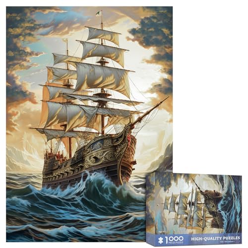 Puzzle 1000 Teile für Erwachsene-Segelboot, um das Meer herausfordernde Puzzle Große Schwierige Puzzles Kinder DIY Spielzeug Geschenk für Home Decor zu erkunden von CHengQiSM