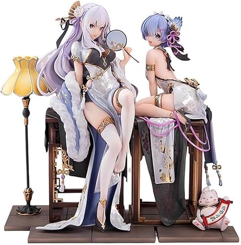 22 cm. Re:Zero Starting Life in Another World: Rem and Emiria Actionfigur, PVC, Umweltschutzmaterialien, Dekoration, Ornamente (Farbe: Blau) von CHiHuol