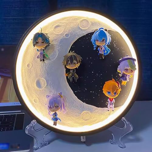 30 cm Genshin Impact PVC Sammelspiel Nachtlicht Charakter Modell Anime Spielzeug Dreifarbige Anpassung USB (Farbe: Natur) von CHiHuol