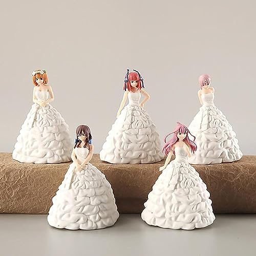 CHiHuol The Quintessential Quintuplets Actionfiguren, Anime-Modellstatue, PVC, umweltfreundliche Materialien, geeignet für Zuhause, Büro, Schreibtisch, dekorative Ornamente, Spielzeug, 10 cm, 5 Stück von CHiHuol