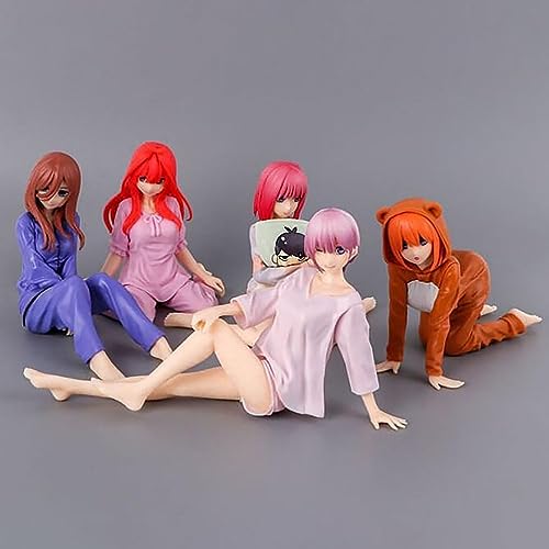 CHiHuol The Quintessential Quintuplets Actionfiguren, Anime-Modellstatue, PVC, umweltfreundliche Materialien, geeignet für Zuhause, Büro, Schreibtisch, dekorative Ornamente, Spielzeug, 15 cm, 5 Stück von CHiHuol