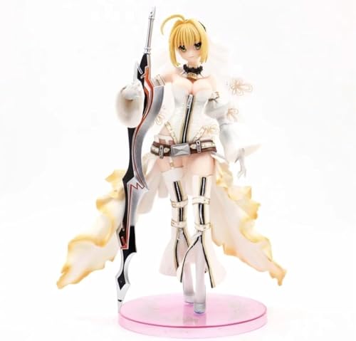 CHiHuol de acción del personaje de Anime Ecchi Saber Nero Con Vestido de Novia, Linda y, Modelo de PVC DE 9,9 pulgadas, colección for adultos, Regalo de cumpleaños, altura DE 9,9 pulgadas von CHiHuol