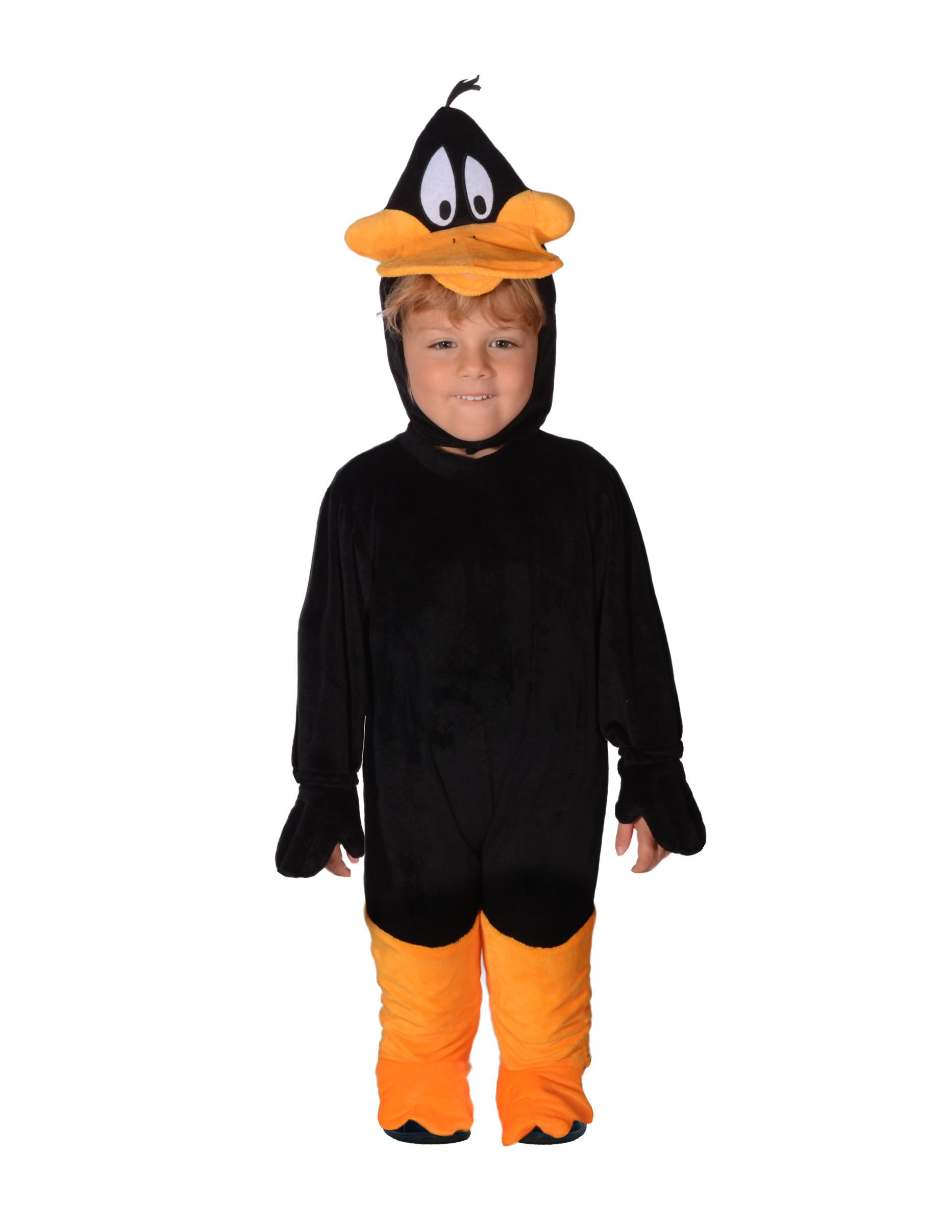 Originales Daffy Duck-Babykostüm Warner Bros schwarz-orange-weiß von KARNEVAL-MEGASTORE