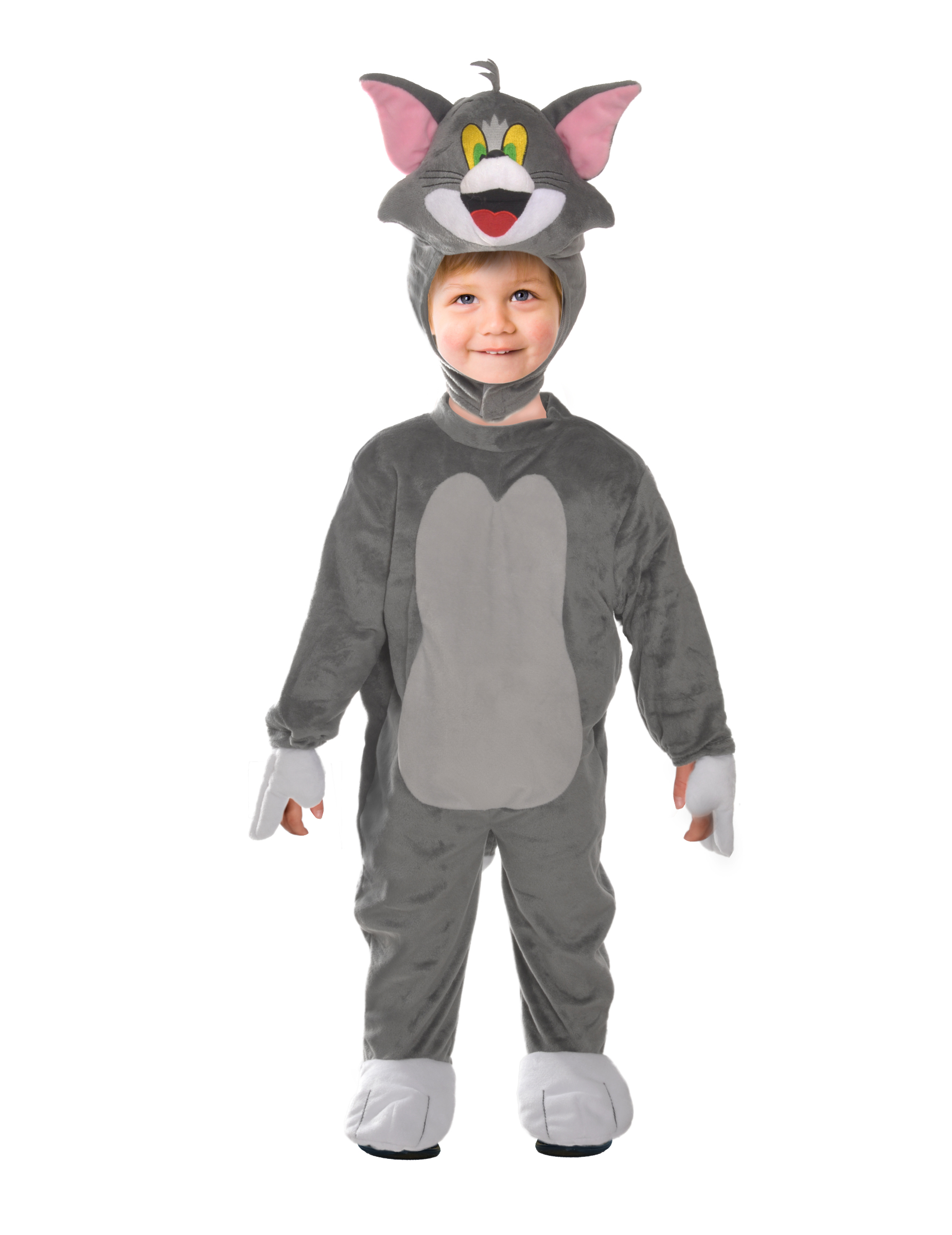 Tom-Kostüm für Babys aus Tom + Jerry Warner Bros grau-weiß von KARNEVAL-MEGASTORE