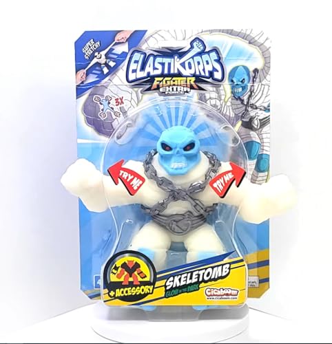 CICABOOM Elastikorps Fighters 16 cm – Skeletomb, weiß und blau, phosphoreszierend von CICABOOM