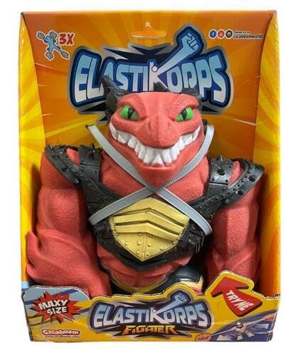 CICABOOM - Maxy Drache Spielzeug ausziehbar (23 cm x 2 kg) - Elastikorps Fighter Extra Force - Geschenkidee für Kinder (Rot) von CICABOOM