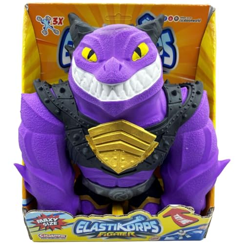 CICABOOM - Maxy Drako - Dehnbarer und elastischer Spielzeugdrache mit austauschbarer Rüstung (23 cm x 2 kg) - Elastikorps Fighter Extra Force - Geschenkidee für Kinder (Farbe Violett) von CICABOOM