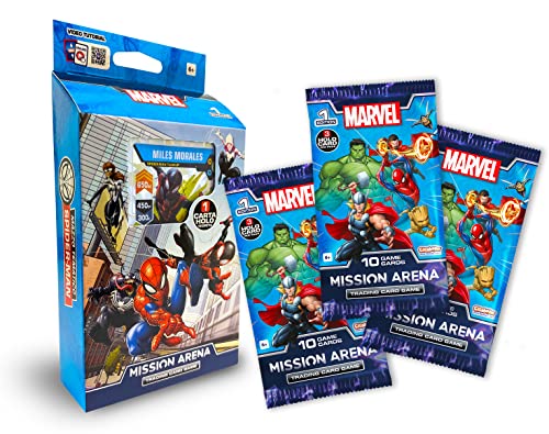 Marvel Mission Arena Trading Card Game | Themendecks Spiderman - Miles Morales Edition + 3 Booster (30 Karten) von CICABOOM