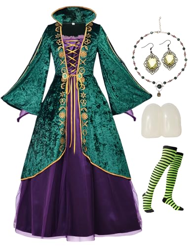 CICOCI Erwachsene Winifred Sanderson Kostüme Für Frauen Plus Größe Hexe Winifred Zähne Cosplay Outfits Halloween von CICOCI