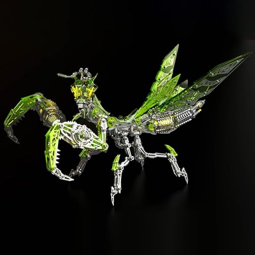 3D Metall Puzzle Erwachsene Modellbausatz, 3D Metall Mantis Modell Bausatz, Metall Puzzle 3D Gottesanbeterin Bausteine, Steampunk Insekt Mechanische Spielzeug Geschenke für Erwachsene Kinder (01) von CIJINAY