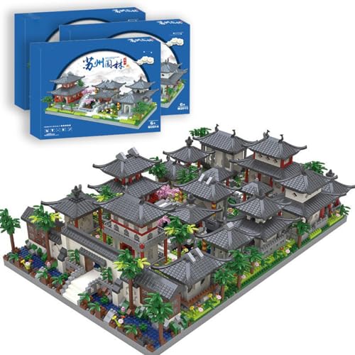 CIJINAY Modular Haus Bausteine, 2110 Suzhou Garden Klemmbausteine Chinesische Architektur Bausatz, MOC Architecture Model Building Kits, Spielzeug Geschenke für Kinder Erwachsene (13+14+15) von CIJINAY