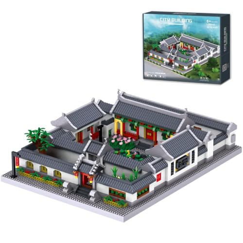 CIJINAY Modular Haus Bausteine, 5018 Klemmbausteine Chinesische Architektur Quadrangle ModellBausatz, MOC Architecture Model Building Kits, Spielzeug Geschenke für Kinder Erwachsene von CIJINAY