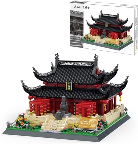 CIJINAY Modular Haus Bausteine, 966 Klemmbausteine Chinesische Architektur Confucius Tempel ModellBausatz, MOC Architecture Model Building Kits, Spielzeug Geschenke für Kinder Erwachsene von CIJINAY
