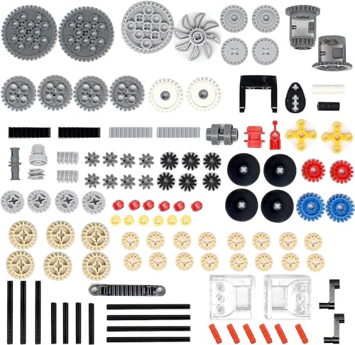 CIJINAY Technik Ersatzteile Set, 117 Teile Technik Getriebe Teile, Technik Teile Steine Bausatz Motor Getriebe Ausrüstung Klemmbausteine Verbinder, Kompatibel mit Lgo Technic von CIJINAY