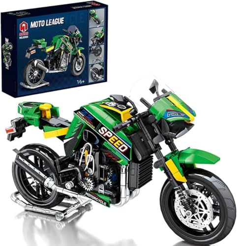 CIJINAY Technik Motorrad Bausteine für Kawasaki Z900, 776 Klemmbausteine Motorrad Modellbausatz, Supermotorrad Bauset Spielzeug Geschenk für Erwachsene Kinder von CIJINAY