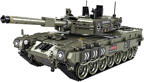 CIJINAY Technik Panzer Bausteine Modell, 1747 Klemmbausteine Panzer Bausatz, Army Militär Leopard 2A4 Panzer Bauset Spielzeug für Erwachsene Kinder, Tank Model Building Block Kits von CIJINAY