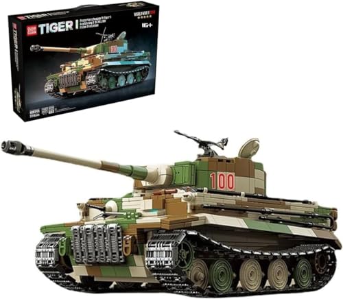 CIJINAY Technik Panzer Bausteine Modell, 2276 Klemmbausteine Panzer Bausatz, Army Militär Germany Tiger I Panzer Spielzeug für Erwachsene und Kinder, Tank Bauset Kompatibel mit Großen Marken von CIJINAY