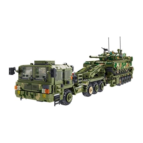 CIJINAY Technik Panzer Bausteine Modell, 2784 Klemmbausteine Militär 99A Panzer Transporter Bausatz, Tank Modellbausatz Spielzeug Geschenk für Erwachsene und Kinder (638003) von CIJINAY