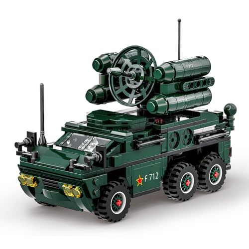 CIJINAY Technik Panzer Bausteine Modell, 493 Klemmbausteine Militär Anti-Aircraft Missile Vehicle Panzer Bausatz, Tank Modellbausatz Spielzeug Geschenk für Erwachsene und Kinder (4511) von CIJINAY