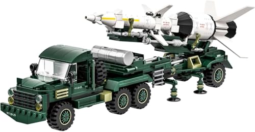 CIJINAY Technik Panzer Bausteine Modell, 489 Klemmbausteine Militär Anti-Aircraft Missile Vehicle Panzer Bausatz, Tank Modellbausatz Spielzeug Geschenk für Erwachsene und Kinder von CIJINAY