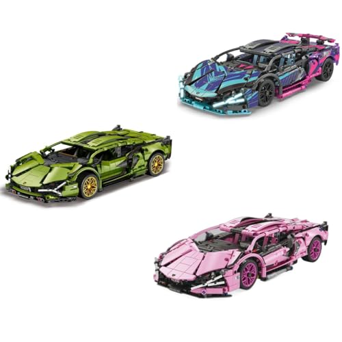 CIJINAY Technik Sportwagen Modellbausatz für Lambo, 1280 Klemmbausteine Technik Bausteine Rennwagen Bausatz, MOC Auto Modellbauset Rennauto Spielzeug Geschenk für Erwachsene Kinder von CIJINAY