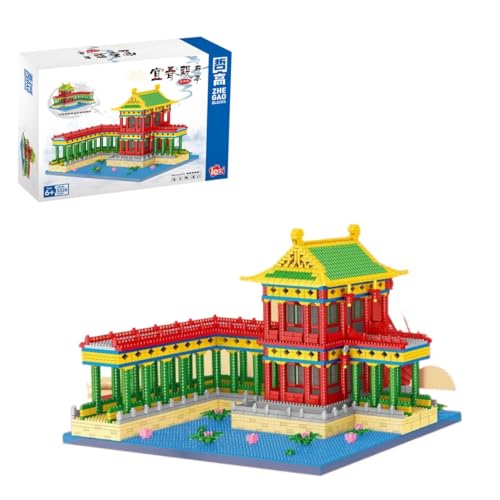 Modular Haus Bausteine, 3326 Klemmbausteine Chinesische Architektur Pavillon des Yichun-Tempels Garden ModellBausatz, MOC Architecture Model Building Kits, Spielzeug Geschenke für Kinder Erwachsene von CIJINAY