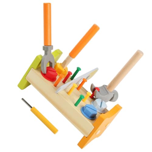 CIMAXIC 1 Set Holzklopfbrett Für Kleinkinder Pounding Peg Werkbank Mit Hammer Fördert Motorische Fähigkeiten Und Kreative Spielmöglichkeiten Für Babys Und Kleinkinder von CIMAXIC