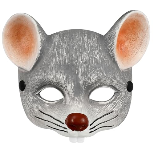 CIMAXIC 1 Stück 3D Mausmaske Für Karneval Und Halloween Hellgraue Gesichtsabdeckung Für Kinder Und Erwachsene Ideal Für Cosplay Und Kostümpartys von CIMAXIC