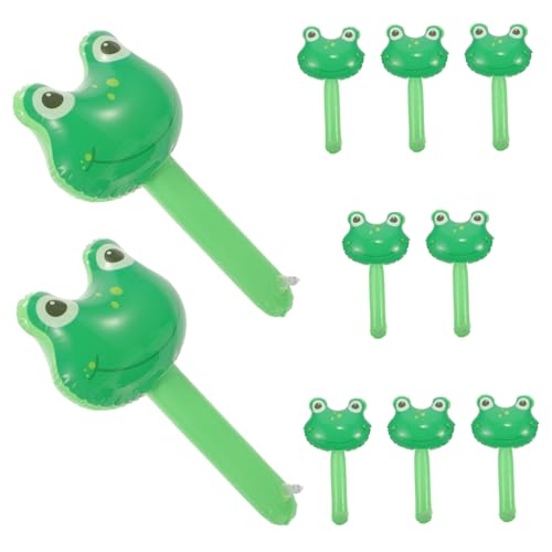 CIMAXIC 10st Aufblasbares Für Babyspielzeug Ballonpumpe Froschhammer- Aufblasgerät Quietschender Hammer Sensorisches Prallen Gummiartig Mann Green Pvc von CIMAXIC