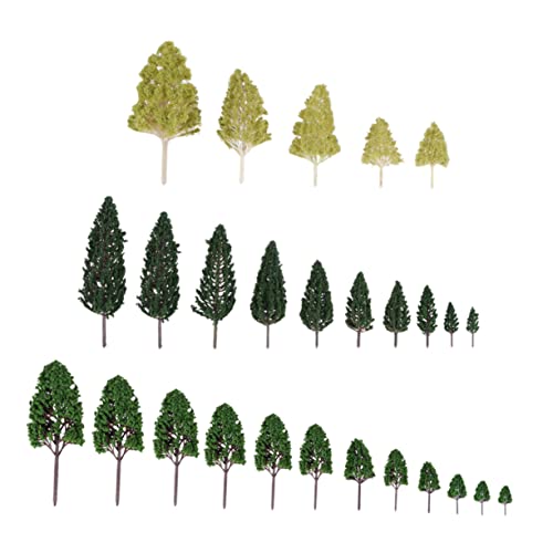 CIMAXIC 27 Teiliges Miniaturbaum Set Für Landschaftsmodellbau Mischung Aus 12 Straßenbäumen 10 Turm Und 5 Pappeln Ideal Für Dioramen Und Architektonische Modelle von CIMAXIC