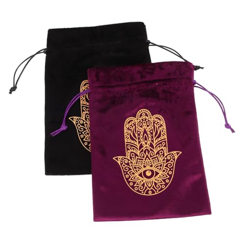 CIMAXIC 2St Tarot-Tasche Taschen bevorzugen Tasche für Tarotkarten mit Kordelzug Würfelfach karten aufbewahrung tarot zubehör Tasche für kleine Gegenstände Beutel mit Kordelzug Flanell von CIMAXIC