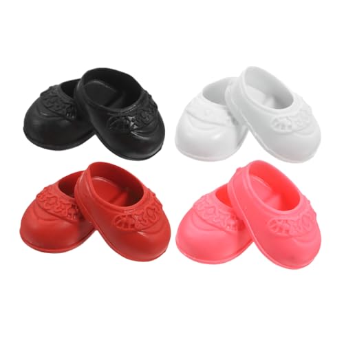 CIMAXIC 4 Paar Süße Mini-Schuhe Für Babypuppen, Puppenschuhe, Puppenhaus-dekorationszubehör Für 17-cm-Puppen, Puppenschuhe von CIMAXIC