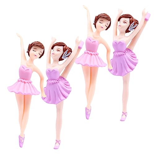 CIMAXIC 4 Stück Ballerina-mädchen Kuchendekoration Party Kuchen Verzieren Erste Geburtstagsdekoration Mädchen Marienkäfer Krone Tortenaufsatz Kuchendeckel Cupcake-topper Essbar Weiß Pvc von CIMAXIC