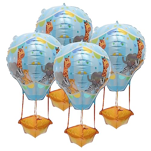 CIMAXIC 4 Stück Heißluftballon Tisch-Ballonständer Aufblasgerät Riesenballon wasserballon Helium wand polsterung hochzeitslaken Partyballons Party Luftballons aus Aluminiumfolie Sky-blue von CIMAXIC