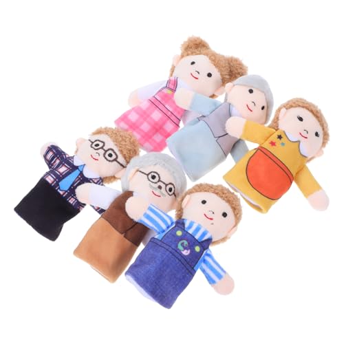 CIMAXIC 6st Familie Fingerpuppen Puppen Zum Geschichtenerzählen Spielpuppen Vorgeben Puppentheater Für Kreative Handpuppen Finger Familie Puppenhausfamilie Pp Baumwolle von CIMAXIC