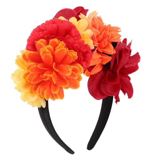 CIMAXIC Halloween Blumenstirnband Simulation Blumen Haarschmuck Cosplay Stirnband Requisite Halloween Stirnband Blumen Haarspange Halloween Kopfschmuck Kopfbedeckung Partyzubehör von CIMAXIC