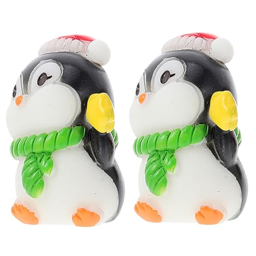 CIMAXIC Miniatur Pinguin Figuren üße Pinguin Statue Aus Harz Für Mini Landschaftsdekoration Und Kuchenverzierung Grüne Schal von CIMAXIC