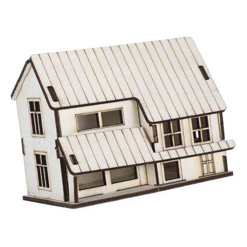 CIMAXIC Miniaturhaus Mini-Modell Zubehör Weihnachtsmodell Outdoor-Kits Mini- Weihnachtshaus Haushalts-Bidet Kits Zum Aufhängen Von Bildern Mikrohaus 3D- Holz Beige von CIMAXIC